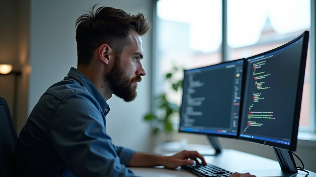 Developer workspace with code editor showing JavaScript game logic and a browser window displaying a game in progress