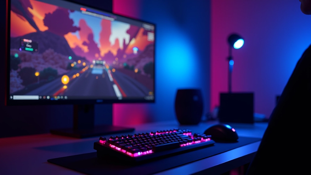 Monitor showing animated game scene with moving objects and smooth frame transitions at 60 frames per second